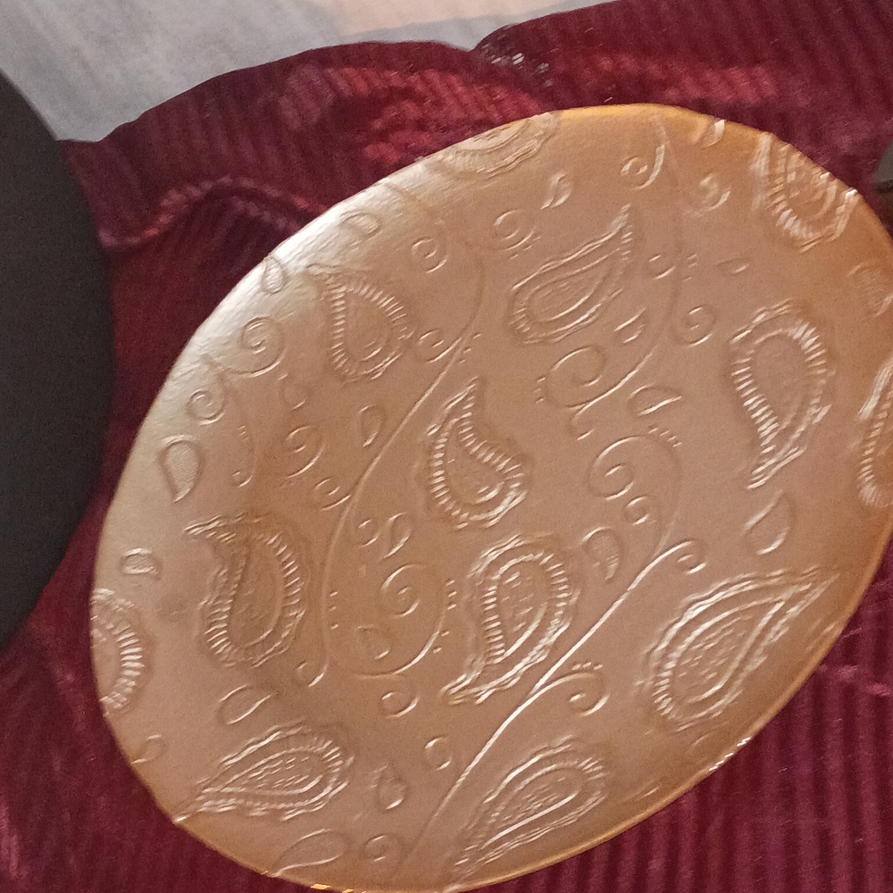 Elegant Embossed Gold Decorative Plate